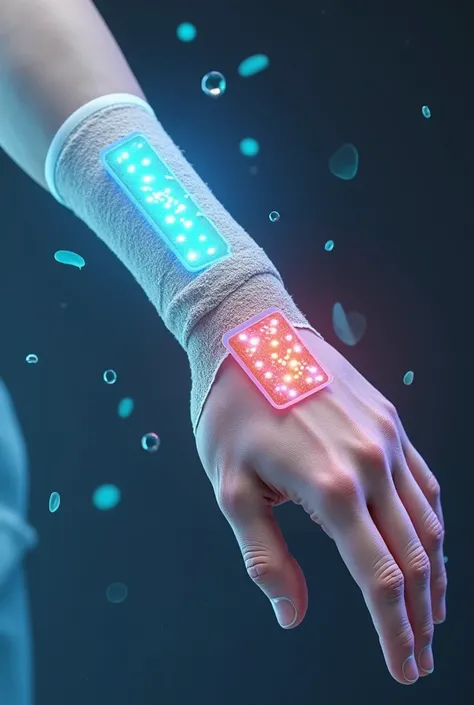 Create intelligent bandage that is animated that combines color change sensors to detect moisture and bacteria with a controlled drug release system.   This comprehensive solution facilitates continuous monitoring and ensures effective treatment , improvin...