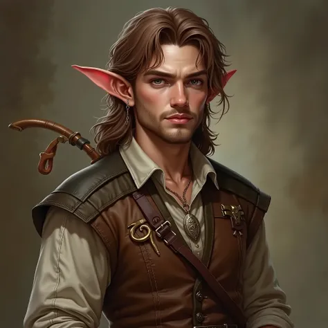 Vox Machina Gnome bard  adult with brown hair Realistic