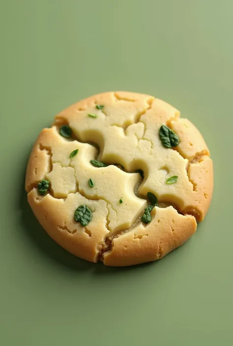 (Realistic) one cookie with little bits of moringga leaves, mix it with the cookie