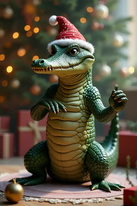 Calisthenic crocodile making Christmas front 