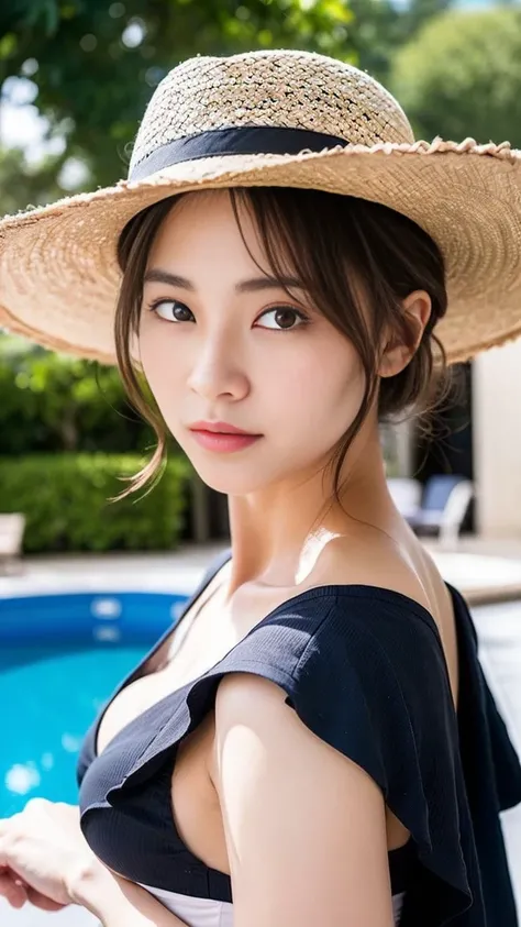 Dark brown hair、Light brown eyes、Japanese actress、 Lady、I am about 40 years old......、(Intricate details:1.2)、(Which is the top??????:1.4)、 (Ultra-high resolution:1.2)、Ultra-high resolution、(Fine-tune)、(Detailed facial features)、Hmph、8k resolution、D cup si...