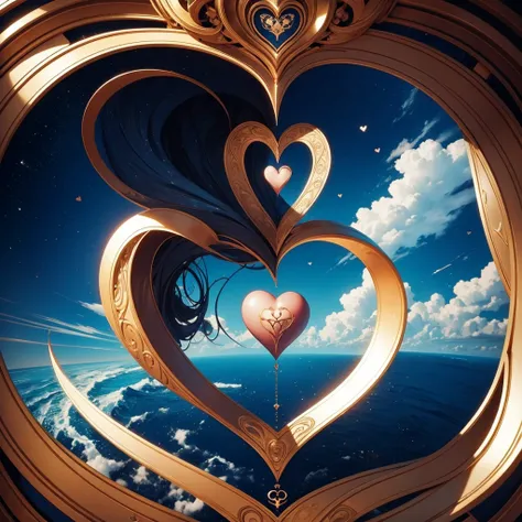 a heart sign and an infinit symbol draw, Infinit love.Dali style, surrealista, hd