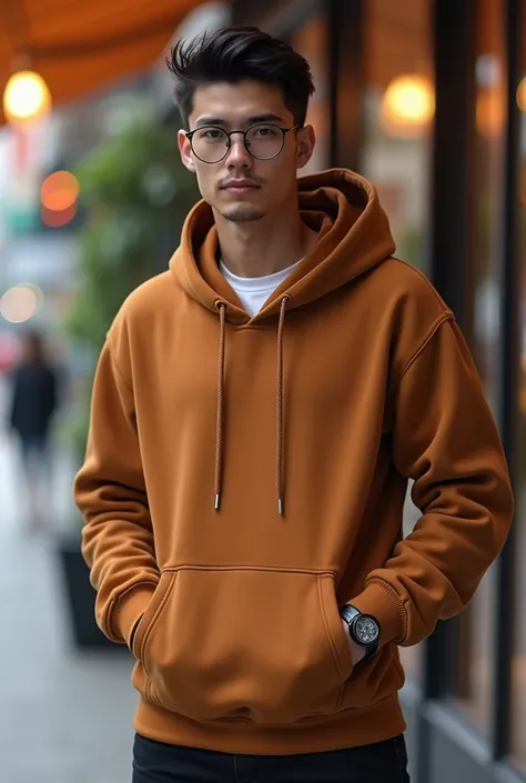 Cool guy wears brown hodie