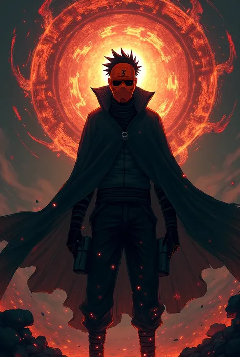 Create a badass wallpaper with the image of Tobi anime Naruto