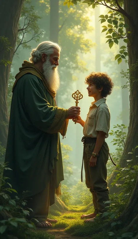 The scene... Joseph the young man met a mysterious elder near the forest, who gave him a golden key 