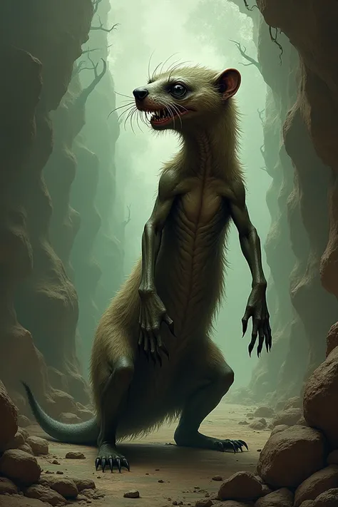 bizarre illustration of a weasel 