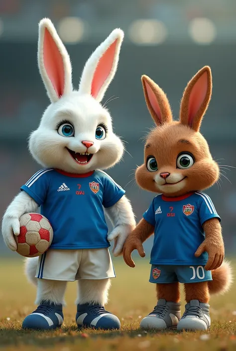  They are Blu , a white and agile rabbit , and Costalito ,  a pretty adorable brown cement sack ,  with bulging eyes and a splash next to his brother Blu, the sister mascots of the Cruz Azul Team of Mexico City, quiero que tomes estas botargas de las masco...