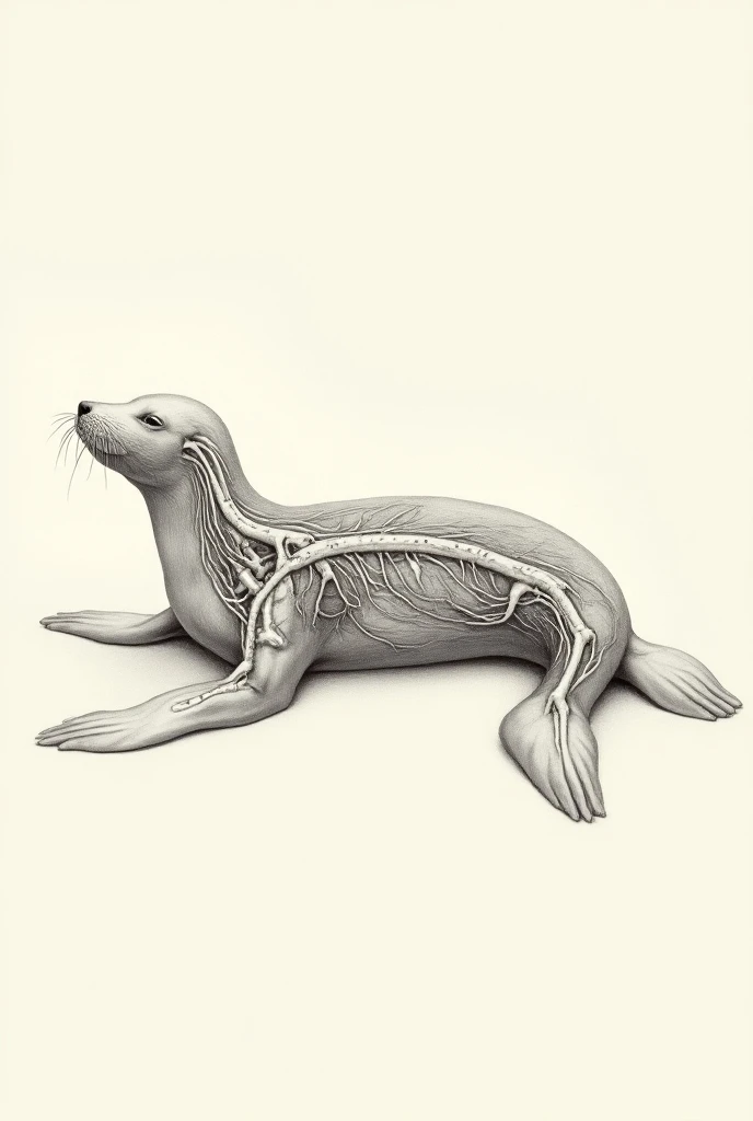 Nervous system of the seal drawing
