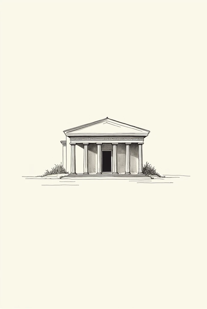 Ionic greek house drawing simple 