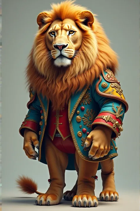 Draw a lion in costumes 