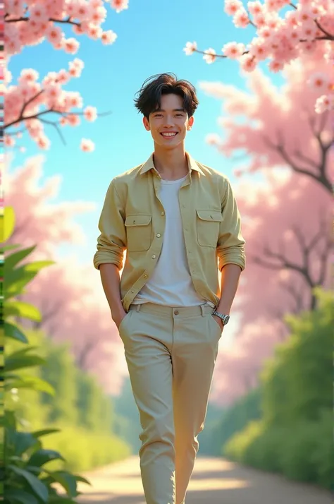  Korean guy in spring clothes
