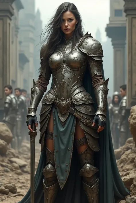 Rebecca Hall, full body, big boobs, warrior armor