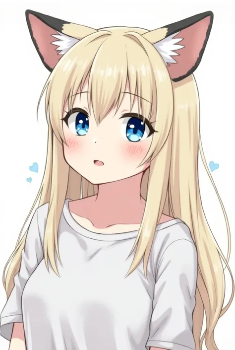 1girl, High Resolution, HD, High Quality, Quality, High Details, Detail, Bangs, Blonde Hair, Black Hair, Very Long Hair, Blue Hair, Pointy Ears, Cat Ears, Fox Ears, Blush, Smile, Open Mouth, Blue eyes, Closed Mouth, Closed Mouth, 