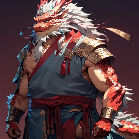 ### main character & identity
(oriental dragon furry:1.3), strong muscular male, mature dragon, (front view:1.2), three-quarter ...