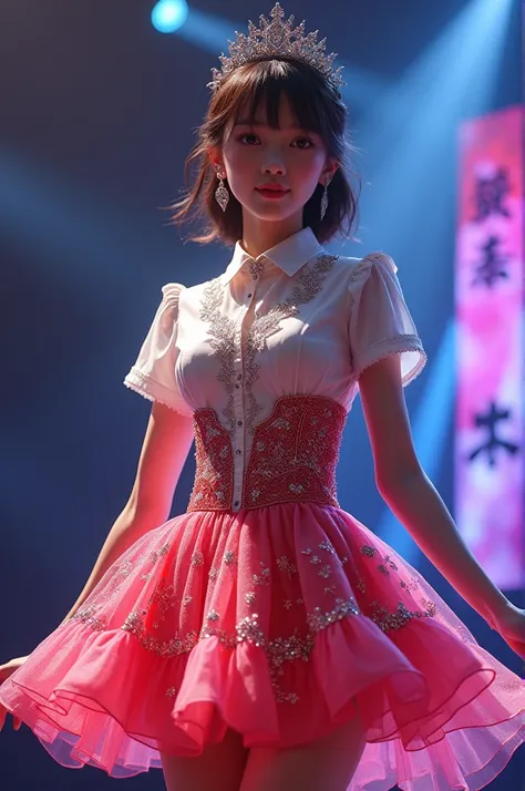 Changing a regular shirt into an idol dress no ouja JKT48 