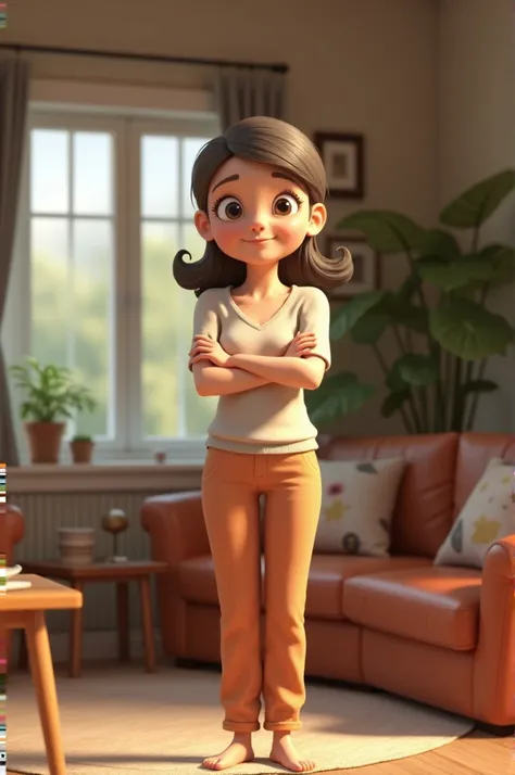 Wife in home 3d cartoon type realistic ai image 