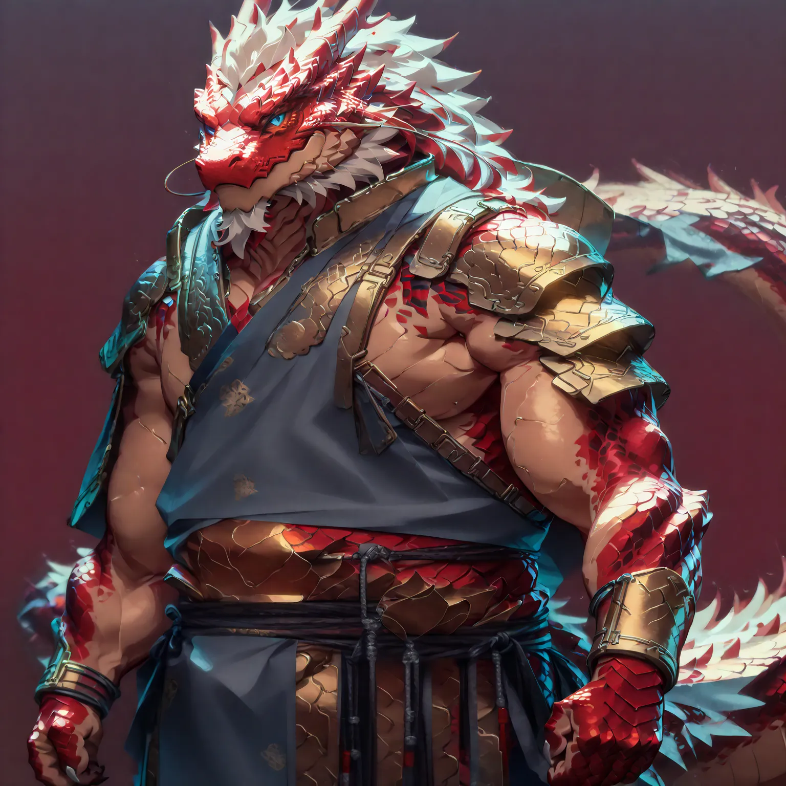 ### main character & identity
(oriental dragon furry:1.3), strong muscular male, mature dragon, (front view:1.2), three-quarter ...