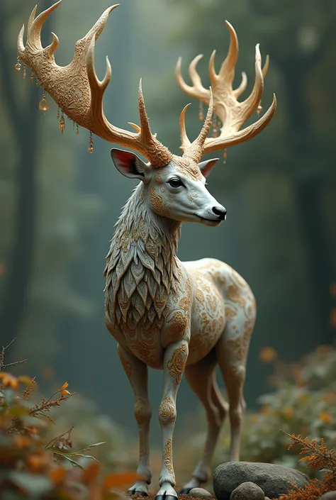 Ornamental deer Y That the ornaments blend with the animal in a fusion from servant to ornament, that they merge with their horns, that their horns are ornaments. 