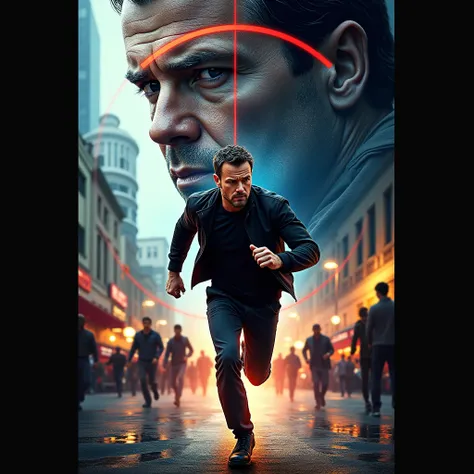 JASON BOURNE 6 (Poster Concept for Jason Bourne 6 (2024)
Layout:
Foreground:
Matt Damon is sprinting through a crowded marketplace, his expression focused and urgent. Kevin Costner’s face looms large in the background, his eyes cold and calculating, as if ...