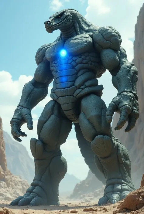 Stone golem have a bule orb and face like cobra but cant open mouth and him look like toku hero