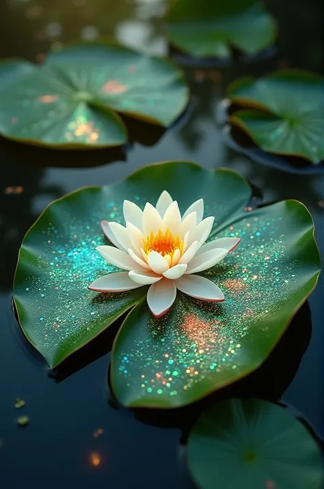 waterlily has a goldfish scales on its leaf