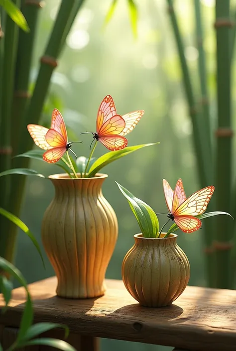 Chinese intangible heritage bamboo products with butterfly elements