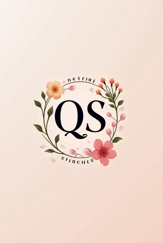 design a pretty logo. The brand name is from the name "qs". Make sure the design, logo, colour and fonts contains about skincare or beauty. You can use lettering if you want. Add about beauty care or skincare on the logo, not the background.