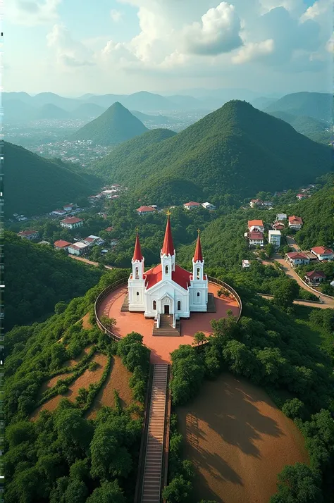 As seen from the sky in Sri Lanka, Tik Tok is written and churches are written SACHIN 