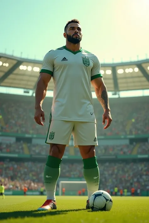 Arab saudi football player as a giant