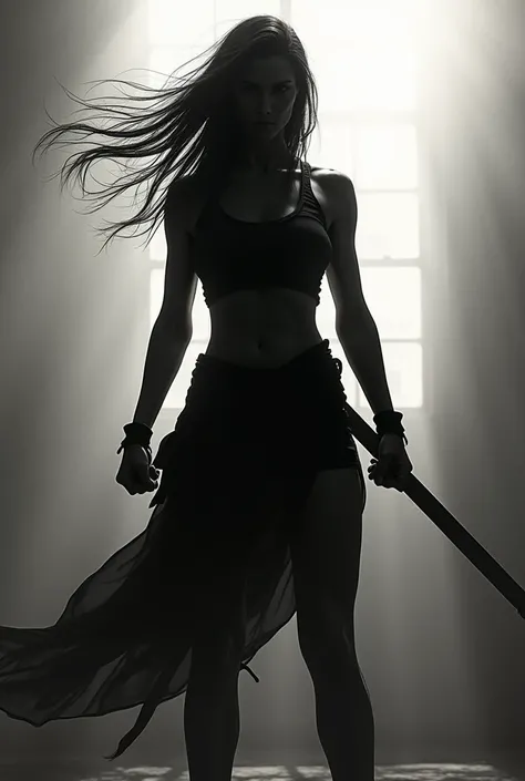 silhouette of a woman from the word FIGHTER