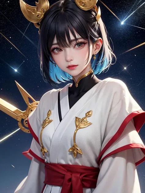 masterpiece， best quality，8k， detailed skin texture ， Detailed Cloth Texture ，Beautifully detailed face， complex details， super detailed，Portrait of Rei Ayanami， black hair，Red colored eyes， black headgear on the head,Pixieカット，Shining Skin Hair Ornaments, ...