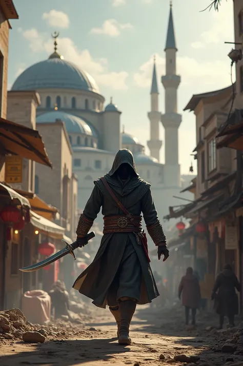 Write a text prompt of Syria as assassins creed 