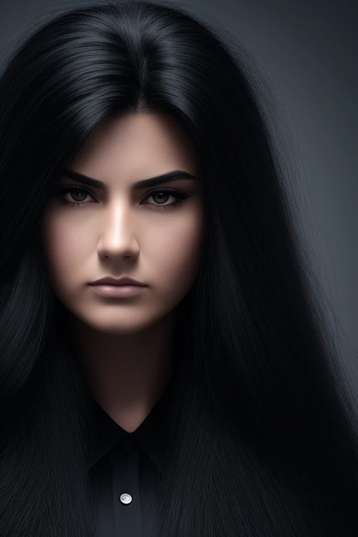 jet black hair,most very long hair,most very lion hair,most very wolf hair,most very frizzy hair,coarse hair,most very spread hairstyle,thick hair,fluffy hair,most very heavy weight hair,most very voluminous hair,shiny jet black hair,female jail officer,bl...