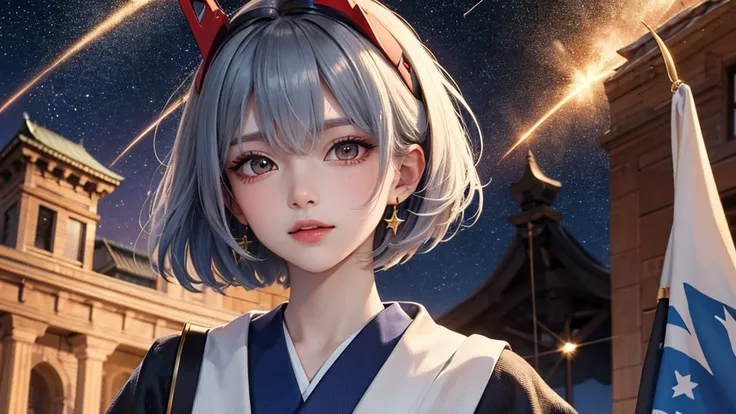 masterpiece， best quality，8k， detailed skin texture ， Detailed Cloth Texture ，Beautifully detailed face， complex details， super detailed，Portrait of Rei Ayanami， black hair，Red colored eyes， black headgear on the head,Pixieカット，Shining Skin Hair Ornaments, ...