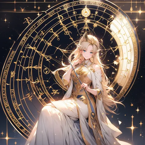 Laughter、8k、delicate face、 detailed face 、 simple background、 ((masterpiece,  best quality,  High Quality,  high definition , 8k)), ((Astrology師:1.5)), Names of   constellation and zodiac signs,   constellation, astrology, unknown   constellation, geometry...