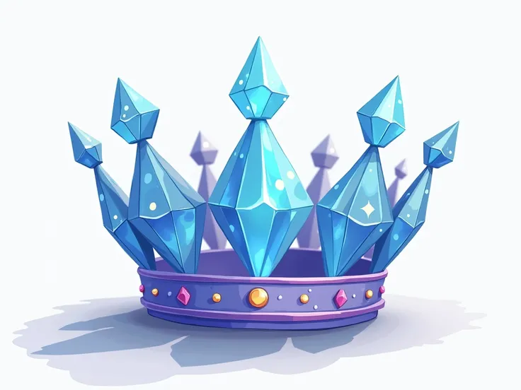  dimond crown png image in cartoon style