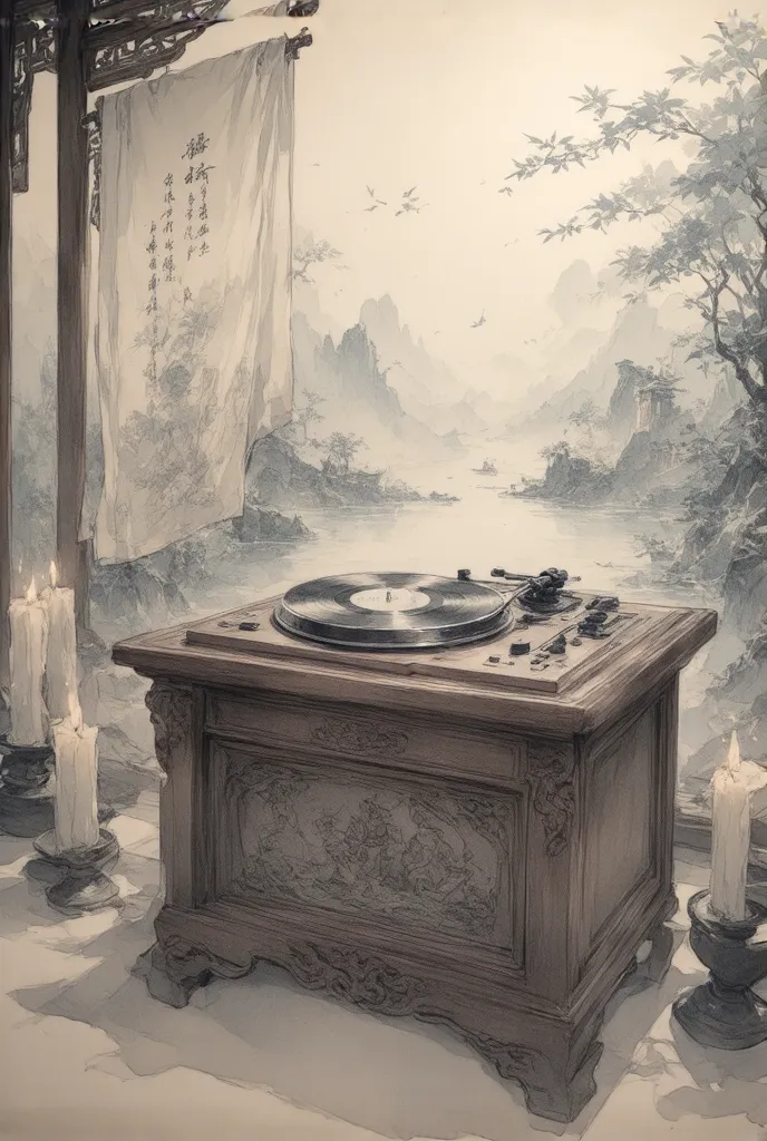 Vintage Record Player， Ancient China