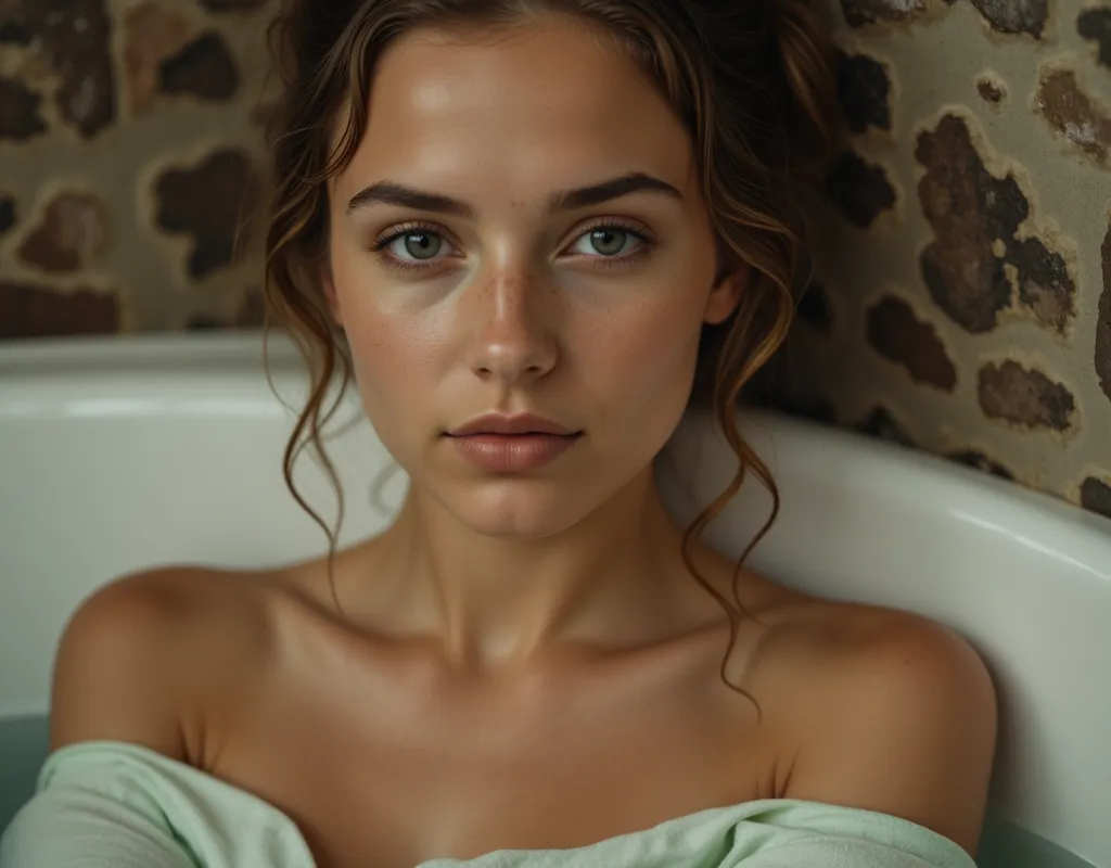 young danish woman in her bath, highres