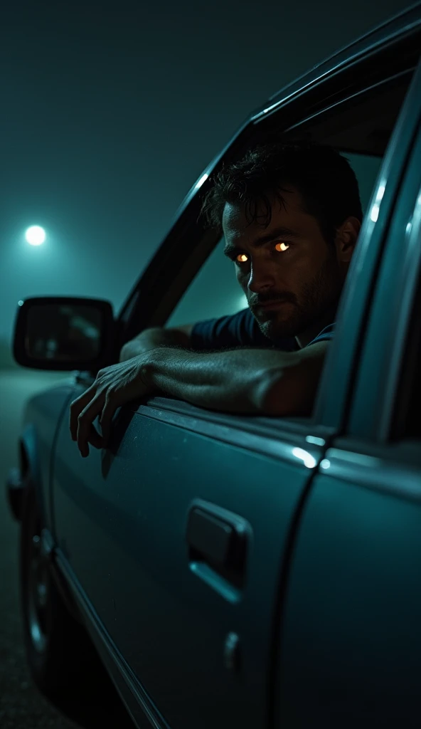 Scene 4: Conversation

Prompt: "The mysterious man in the car leans slightly out of the window. He has a calm yet unsettling expression, with piercing eyes visible under the dim interior light of the car. Siya stands near the car, her body language tense b...