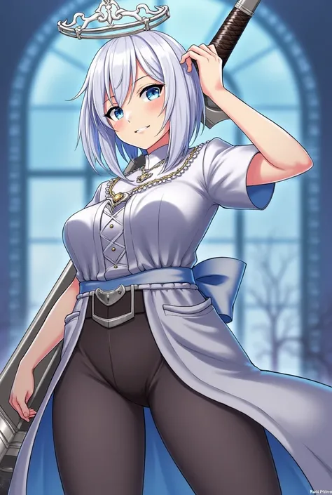 Wanita cantik, tubuh yang indah, sword saintes, payudara besar, dada besar, rambut panjang, berkulit putih, holy maiden, kaki panjang, mata biru, rambut lurus, sword maiden, High Resolution, HD, Detail, High Quality, Short Hair, Long Hair, Solo, Blue eyes,...