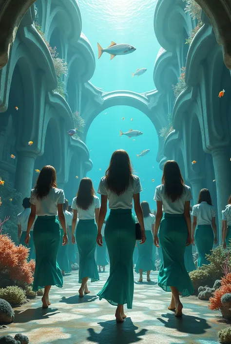 receptionist group parade + Hotel under the sea  + hotel uniform + Mermaid