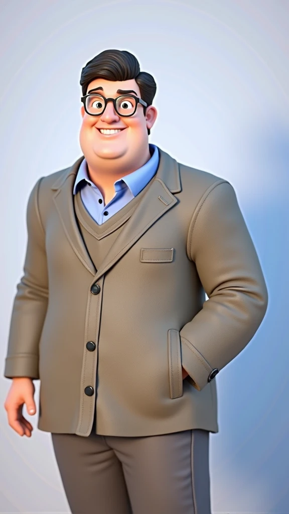 Cartoon character of a man wearing black glasses and a blue shirt, an animated character, Stylized character,  animation style rendering , 3D stylized, Arnold Maya Rendering, Stylized 3D render, toon render keyshot, 3d character, 3d character, Stylized 3D ...