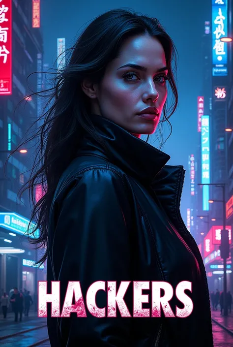 Angelina Jolie Hackers 2 movie poster with Logo with a sci Fi overlay 