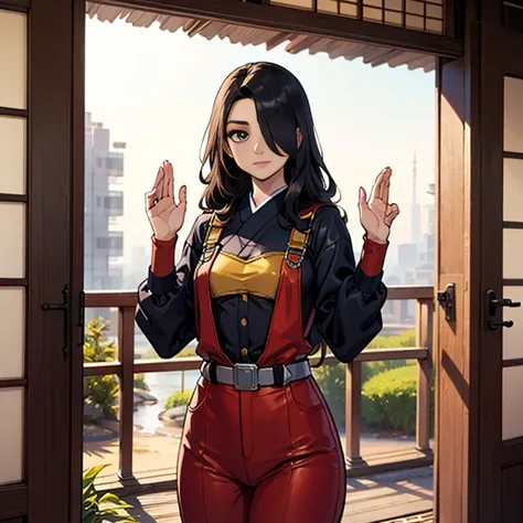 (  best quality )(Overall view),Backstreets,    Japanese ,  Beautiful Young Host  ,18 years old,   shining Sentai Hero suit, 18 years old, Tall, Long Hair,   ,  Long Hair to Hide One Eye ,   can put mud on your body  , Raise your hands and surrender  , reg...