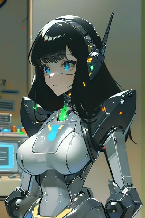 (masterpiece),(Highest quality),(Super detailed),(Best illustrations),(Best Shadow),(Absurd),(Detailed Background),(so beautiful), 16K, 8K, 4K,(Best Shadow),robotization,woman ,big bust,Robot Joint ,Metal skin,Black robot Suit,long hair,a black robot suit ...