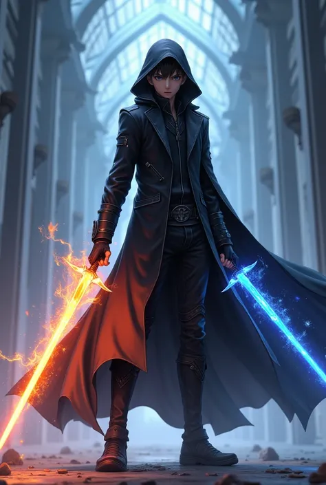 ((quality)), ((art)), ((best)), ((Anime)), ((jujutsu sekaisen)), ((flashblack)), ((detailed)), 1 ((boy)), wears a ((black coat)), style ((cool )), with ((sleeves)), ((long)), with a ((long cape)), which almost reaches the ((floor)), and a ((hood)), to cove...