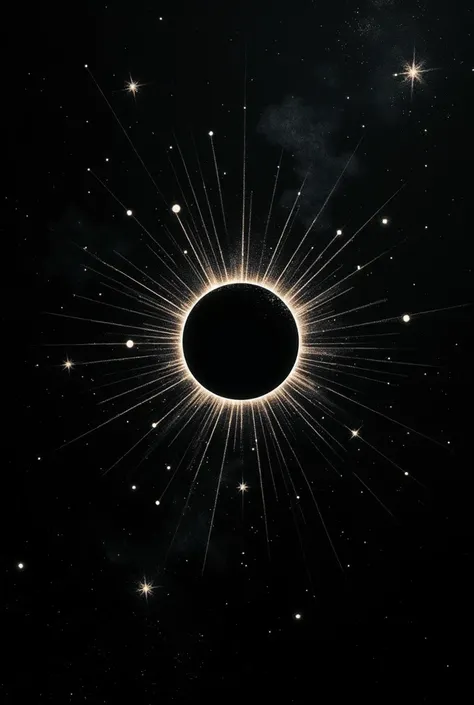 A sheet for a book where the sheet was black with eclipse-style stars 
