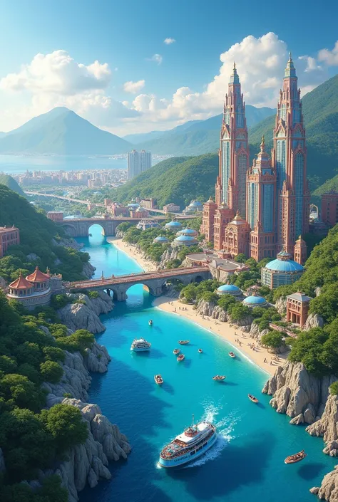 Of course! **"Lotte World"** located in Yeonhui-dong, Seo-gu, Incheon will be introduced realistically. While maintaining a similar theme to the existing Lotte World** located in Jamsil, Seoul, I will try to imagine it specifically according to the charact...