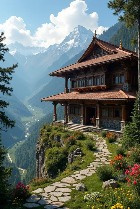 Beautiful house in Himalayan region in Nepal 
