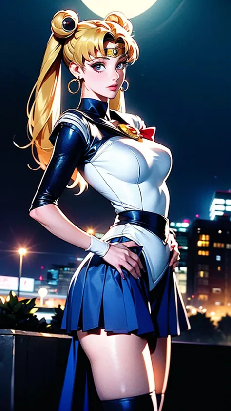 a beautiful female, solo, perfect sailor moon costume , (she has been captured viewers attention), (((beautiful high resolution ...